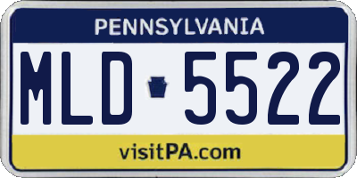 PA license plate MLD5522