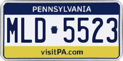 PA license plate MLD5523
