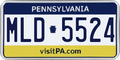 PA license plate MLD5524
