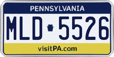 PA license plate MLD5526