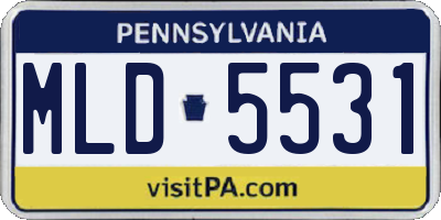 PA license plate MLD5531