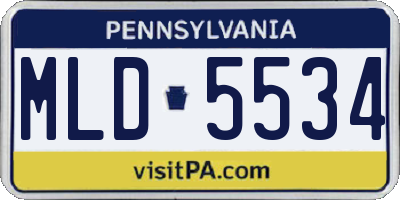 PA license plate MLD5534