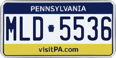 PA license plate MLD5536