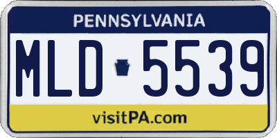 PA license plate MLD5539