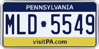 PA license plate MLD5549