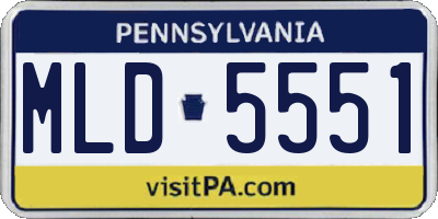 PA license plate MLD5551