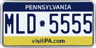 PA license plate MLD5555