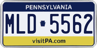 PA license plate MLD5562