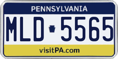 PA license plate MLD5565
