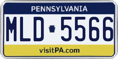 PA license plate MLD5566
