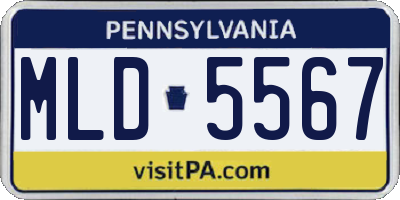 PA license plate MLD5567