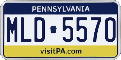 PA license plate MLD5570