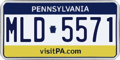 PA license plate MLD5571