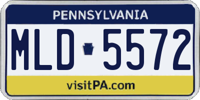 PA license plate MLD5572