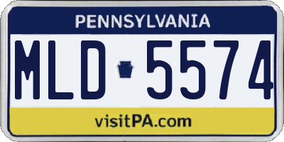 PA license plate MLD5574