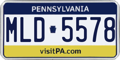 PA license plate MLD5578