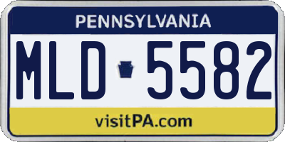 PA license plate MLD5582