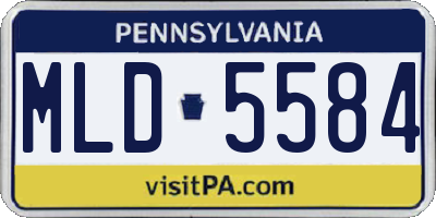 PA license plate MLD5584