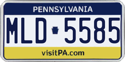 PA license plate MLD5585