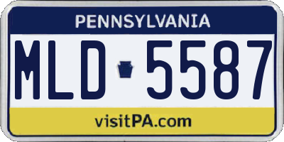PA license plate MLD5587