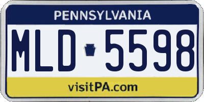 PA license plate MLD5598