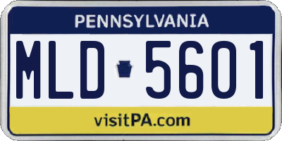 PA license plate MLD5601