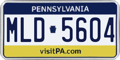 PA license plate MLD5604