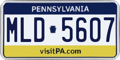PA license plate MLD5607