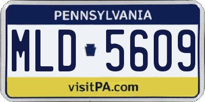 PA license plate MLD5609