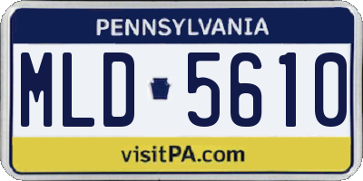 PA license plate MLD5610