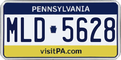 PA license plate MLD5628