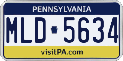 PA license plate MLD5634
