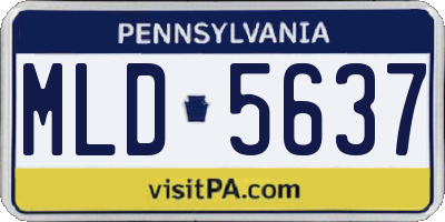 PA license plate MLD5637