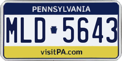 PA license plate MLD5643