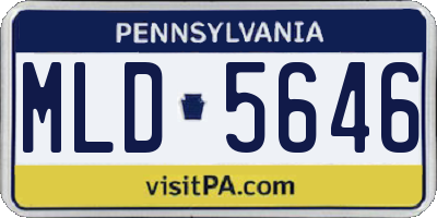PA license plate MLD5646