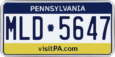 PA license plate MLD5647