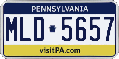 PA license plate MLD5657