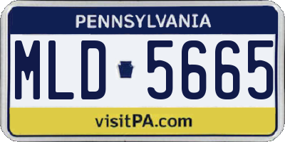 PA license plate MLD5665