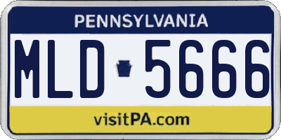 PA license plate MLD5666