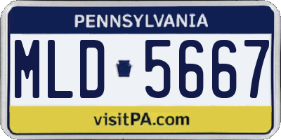 PA license plate MLD5667