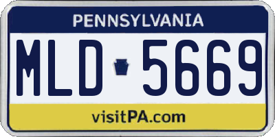 PA license plate MLD5669