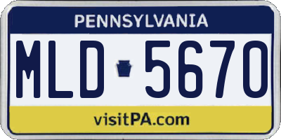 PA license plate MLD5670