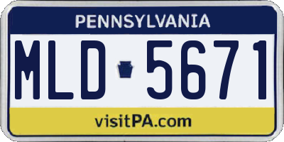 PA license plate MLD5671