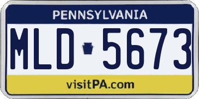 PA license plate MLD5673