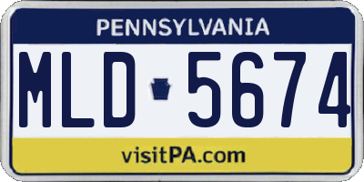 PA license plate MLD5674