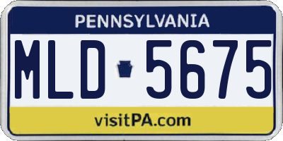 PA license plate MLD5675