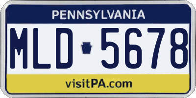 PA license plate MLD5678