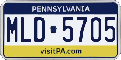PA license plate MLD5705