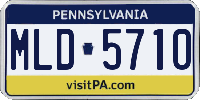 PA license plate MLD5710