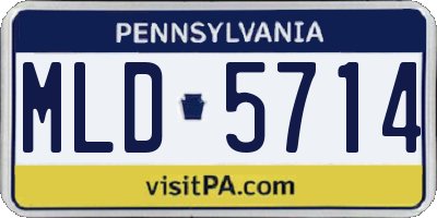 PA license plate MLD5714